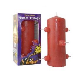 Velón 7 Mechas PUK ROJO